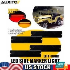 4pcs Frontrear Smoked Lens Led Side Marker Signal Lights For 1976-1986 Jeep Cj7 4pcs Frontrear Smoked Lens Led Side Marker Signal Lights For 1976-1986 Jeep Cj7