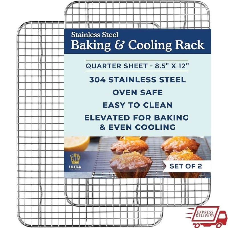 Heavy Duty Stainless Steel Cooling Rack Set of 2 Oven Safe Dishwasher Safe New
Opens in a new window