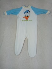 Vintage Donald Duck Jump Suit Baby Sleeper 0-3 Months Retro Disney One Piece Fit