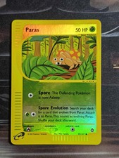 Paras 99/147 Common Aquapolis Pokemon Reverse Holo Moderately Played