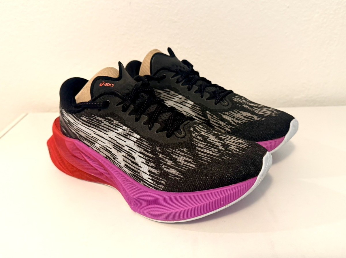 スパイク・シューズ asics NOVABLAST 3 29cm ASICS Novablast 3 Womens Size 7 Black Purple Running Athletic Gym