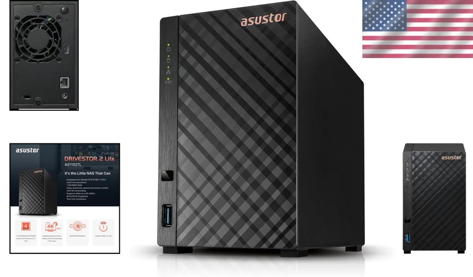 Lightweight 2 Bay NAS with 4K Transcoding - Tool-Free Installation, Metal Design - Image 2 of 4