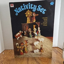 Whitman Nativity Manger Set  Scene Christmas decor Punch Out Book unused 1973 