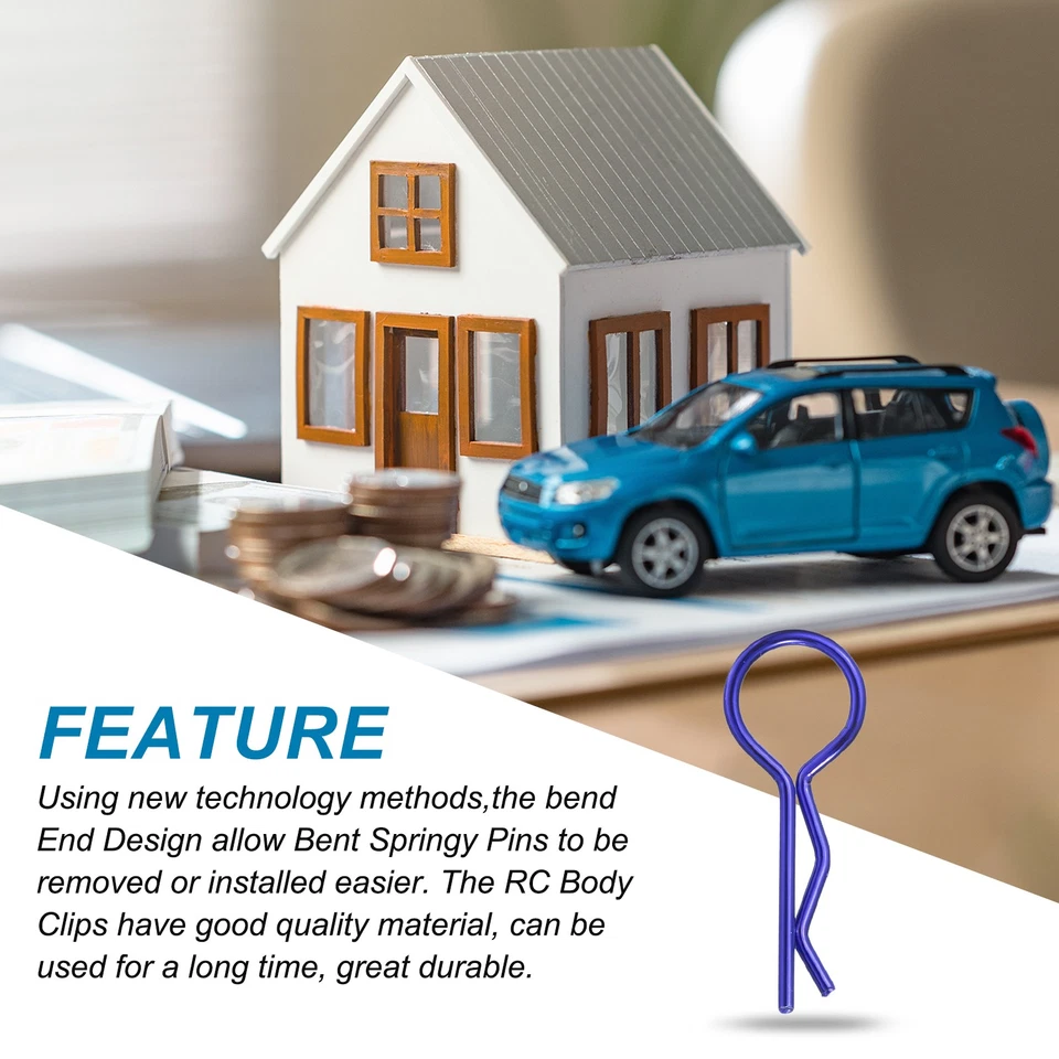 30 Pcs AtDe Carrosserie RC À 30 Degrés Pour Modèles 1/6 1/8 (Bleu, 35mm) - Photo 3/4