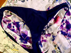 NWOT Athleta 3 piece swim suit Bikin top/bottom/shorts white pansy print S/M — photo 4