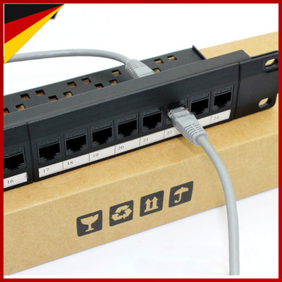 Patch Panel 24 Port 1U Rack Montierbar Cat6 RJ45 Langlebig Netzwerkgerät