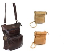 New Mens Real Genuine Leather Cross Body Shoulder Messenger Travel Side Bag