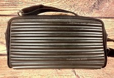 Vintage MANDARINA DUCK Italy  TANK  Black Canvas Rubber Crossbody Shoulder Bag