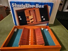 VTG Original Collectible Wood Double Shut The Box Dice Table Top Retro Math Game