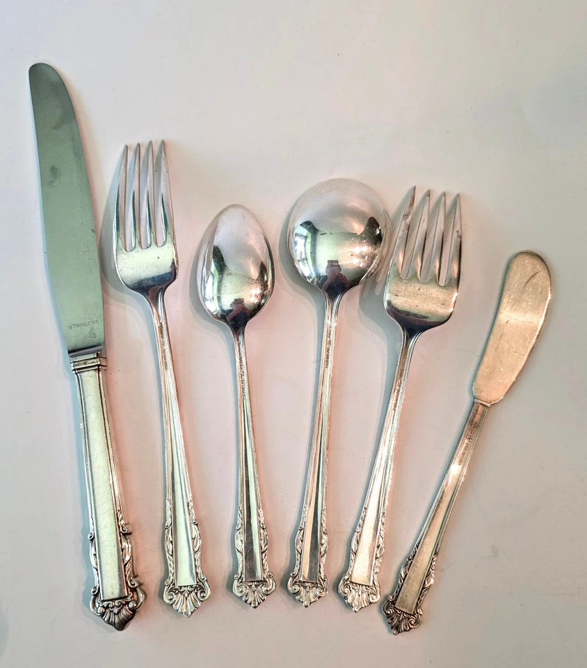 Cubiertos de plata de ley LUNT de colección concha inglesa 6 piezas 224 gr. 6 disponibles Foto 2 de 4