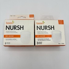 Boon NURSH Silicone Pouches 4oz 3-Pack 2 Boxes, 6 Total BPA Free New CC