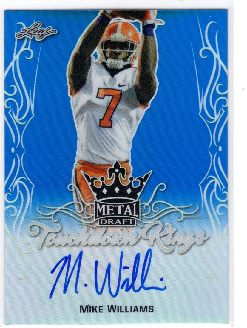 Mike Williams Leaf Metal Draft Touchdown Kings Autographs #MW1 Blue Prismatic