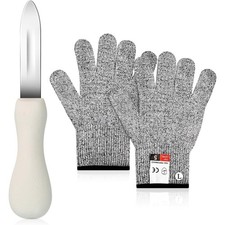 Oyster Shucking Knife with Cut Resistant Glov...