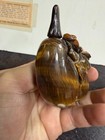 Rare Very Large Antique/ Vtg. Chinese Tiger Eye Stone Snuff Bottle — photo 5