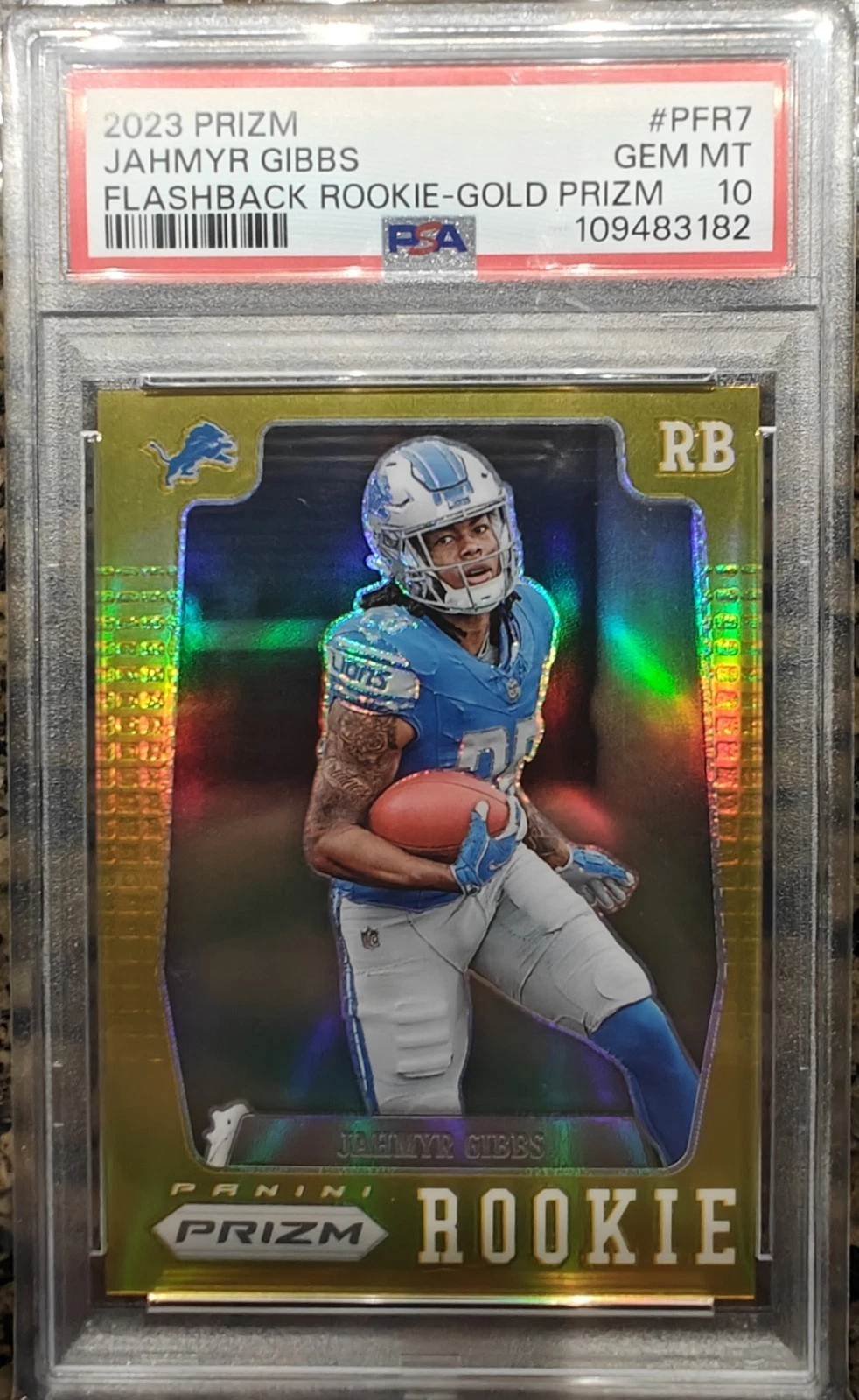 Jahmyr Gibbs Panini Prizm Prizm Flashback Rookie #PFR7 Gold