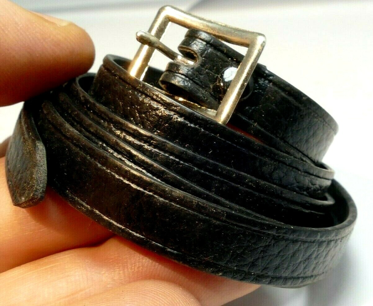 32" long Shoulder Strap narrow 1cm wide vinyl vintage (with one buckle only)