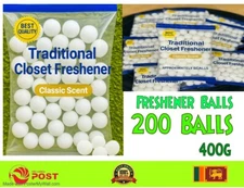 Closet Freshener Deodorizer Balls Classic Scent Wardrobe & Storage Use 200 Balls