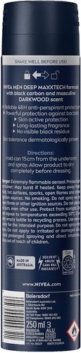 NIVEA MEN Deep Darkwood Anti-Perspirant Aerosol Deodorant 250ml | Long-Lasting F - Picture 3 of 8