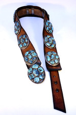 Large, Heavy Navajo Concho belt -Blue Diamond Turquoise