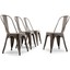 new vintage style bistro cafe dining chairs stackable chair set of (4), bronze