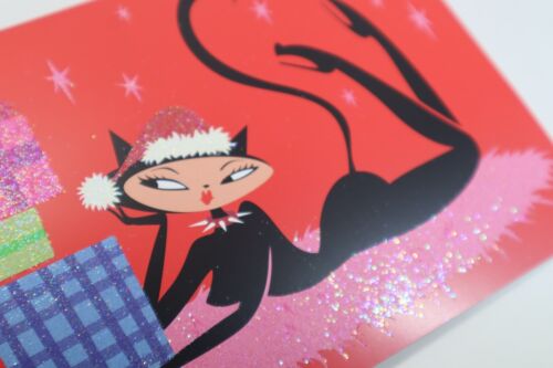Freche & schöne sexy Retro Kätzchen Geschenke für Fiona Weihnachten FLUFF Grußkarte - Bild 2 von 3