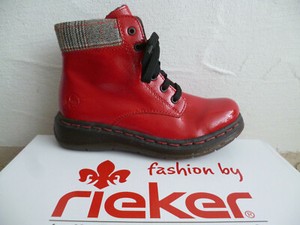 red patent lace up boots