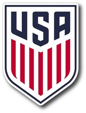 USA One Nation One Team Soccer Bumper Sticker Car Decal 3.25&quot; x 4.25&quot;