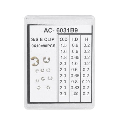 90PCS Chronograph Watch Pusher Button C-clip E Clip Circlip 