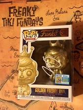 SDCC 2019 Freaky Tiki Funko Fundays Pop! Golden Freddy Idol LE1600 FIRMADO ¡RARO!