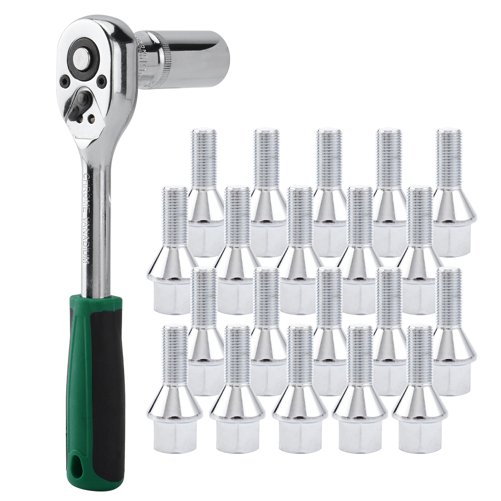 20pcs M12x1.25 Wheel Lug Bolts & Wrench Tool for Jeep Renegade Cherokee