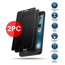  2 PIECE iPhone 5 6 7 8 Plus - Privacy Anti-Spy Tempered GLASS Screen Protector