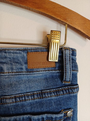 Judy Blue Distressed Straight Fit Ankle Jeans 1/25 Capri Raw Hem High Rise Comfy - Picture 11 of 14