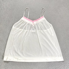 VTG Diane Von Furstenberg Cami Top Large Pajama Sleeveless camisole Semi Sheer