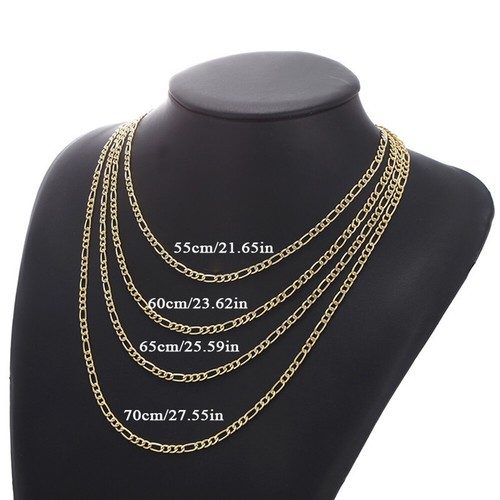 Collana A Maglie Cubane In Acciaio Inossidabile Placcato Argento Per Uomo E ☆ - Picture 2 of 29