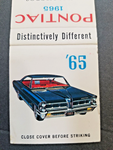 1965 Pontiac Full Size 2 Door- Dealer Empty Match Book Cover - Vita, MB - Picture 2 of 4