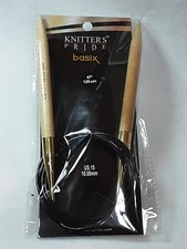 Knitters Pride Basix fixed circular jumbo birch US15 47 inch knitting needlesNIP