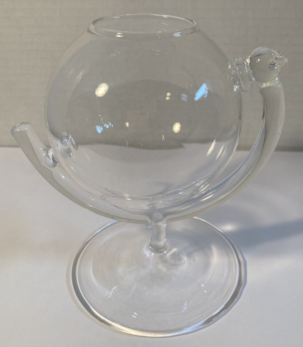 Irregular Round Clear Globe Wine Glass Goblet for Home Bar 5.5 Inches Tall