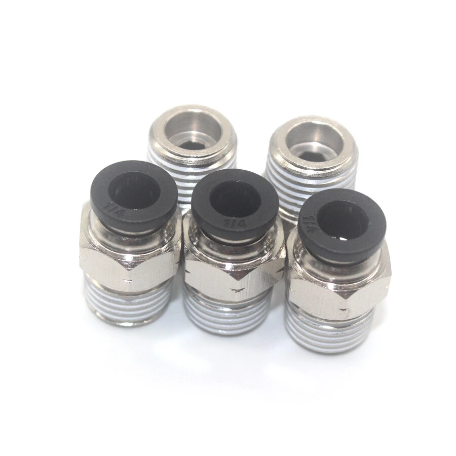 5Pcs Pneumatic Connector 1/4'' OD Tube NPT1/4'' Metal Thread Push in fitting - Image 3 of 4