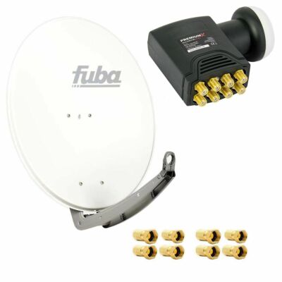 Fuba DAA 780 W Satellitenantenne Alu SAT Schüssel Weiss DELUXE Octo LNB HDTV 4K