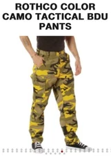 NWOT Rothco BDU Military Pants Mens XXS Yellow Camo Cargo Combat