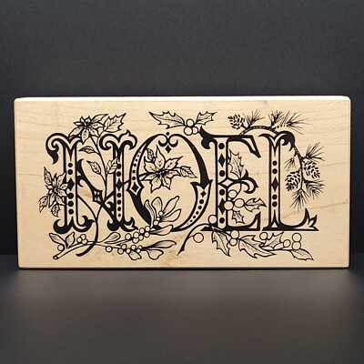 PSX Fancy Winter Foliage Noel Wood Mounted Rubber Stamp K-1624 Christmas Holiday