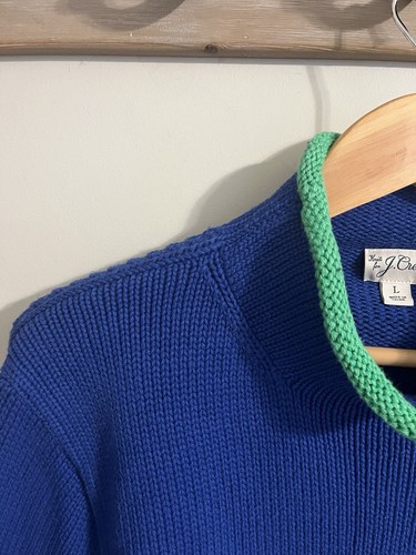 J Crew Limited Edition Rollneck Sweater Heritage Cotton Tipped Men’s Large Blue - Bild 5 von 9