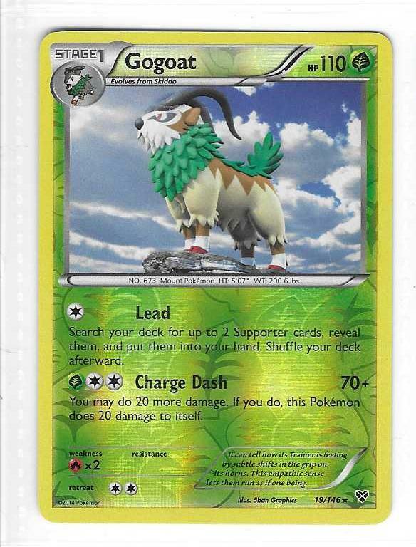 Pokemon --- GOGOAT --- XY Base Set! REVERSE HOLO! MINT! 19/146