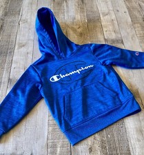 Champion Hoodie Fleece Pull On Hoodie Blue Boys 4/5 Sweatshirt