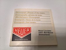 ULTRA RARE VINTAGE HEUER CRONOGRAFO FASI LUNARI REF. 721.208  INSTRUCTIONS USE
