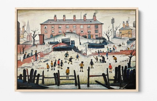 LS LOWRY CRICKET MATCH -FLOAT EFFECT CANVAS WALL ART PIC PRINT GRAFFITI- RED - Picture 7 of 12