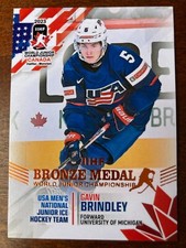 2023 BY Cards Gavin Brindley  IIHF World Junior Championship Team USA Rookie
