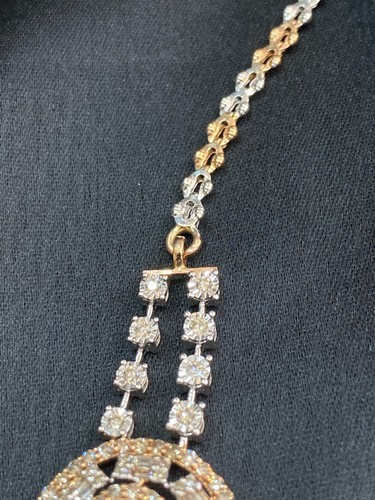 Stunning 5.22 Cts Round Baguette Real Diamonds 3-Strand Tennis Necklace 14K Gold - Picture 11 of 12