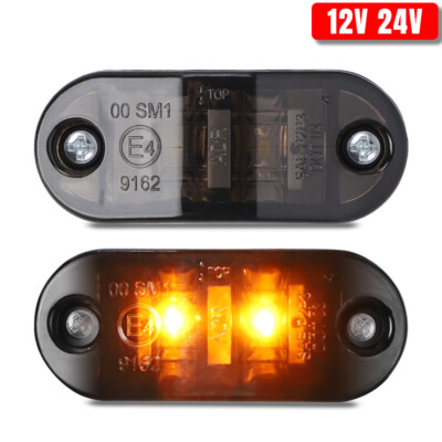 2x LED Seitenmarkierungsleuchte Begrenzungsleuchten Gelb 12-24V LKW Anhänger E4