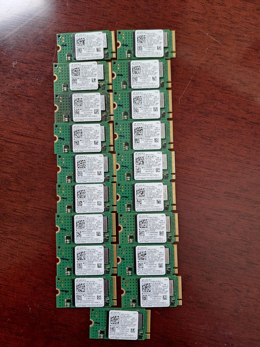 Micron 2450 M.2 2242 256GB PCIe 4x4 SSD Solid State Drive LOT OF